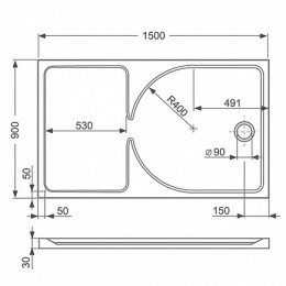 Roltechnik Душевой поддон "WALK IN 1500x900"