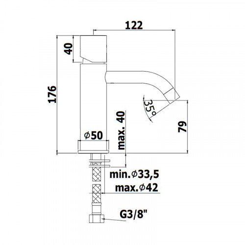 Смеситель для раковины Paffoni Light LIGX071ST 293121 сталь