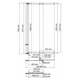 WasserKRAFT Шторка на ванну Main 41S02-80 WasserSchutz