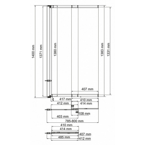WasserKRAFT Шторка на ванну Main 41S02-80 WasserSchutz