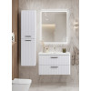 BelBagno Тумба с раковиной Due 80 подвесная Белый металлик ручки Матовый тёмный никель