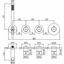 Смеситель с термостатом Paffoni Modular Box MDE000CR 285933 хром
