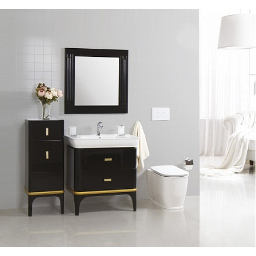 BelBagno Пенал для ванной PRADO-1100 Nero Lucido