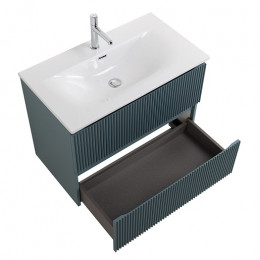 BelBagno Тумба с раковиной Uno 90 подвесная Голубой матовый с раковиной BB-8099-90