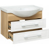 Runo Тумба с раковиной Дублин 70 подвесная дуб/белая