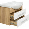 Runo Тумба с раковиной Дублин 70 подвесная дуб/белая