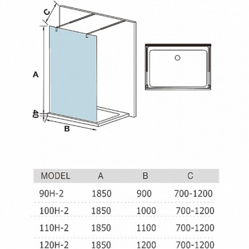 WeltWasser Душевое ограждение WW400 100H-2