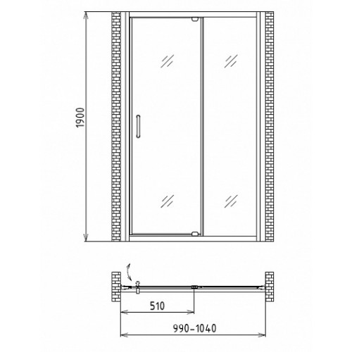 Gemy Душевая дверь Sunny Bay S28191A в нишу