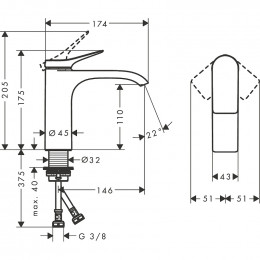 Смеситель для раковины Hansgrohe Vivenis 75022000 хром