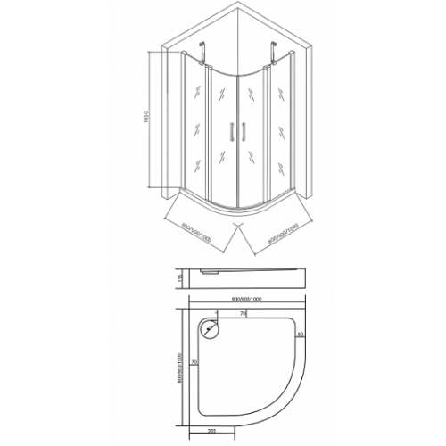 Good Door Душевой уголок PANDORA R-100-C-CH