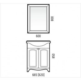 Зеркало Corozo Классика 60, белое