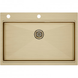 Мойка для кухни Paulmark Vast-Pro PM707551-BG 75x51 брашированное золото