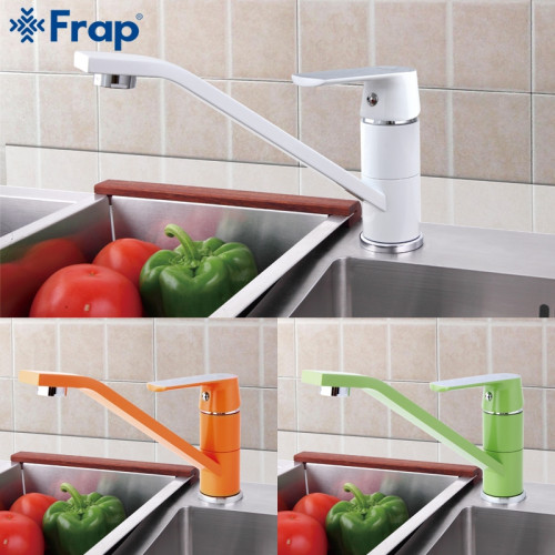 Смеситель для кухни Frap F4932 оранжевый/хром