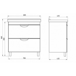 ASB-Mebel Мебель для ванной Миранда 80