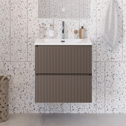 BelBagno Тумба с раковиной Uno mini 50 подвесная Бежевый матовый с раковиной BB-8099-3-50