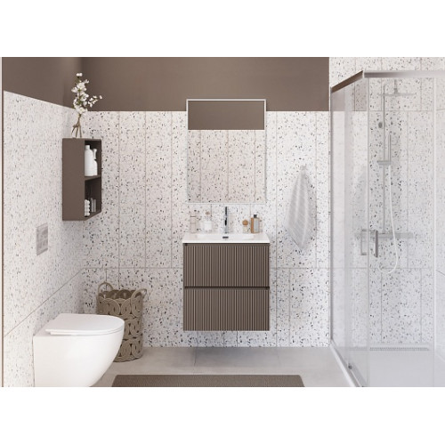 BelBagno Тумба с раковиной Uno mini 50 подвесная Бежевый матовый с раковиной BB-8099-3-50