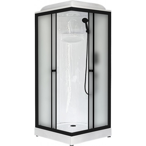 Royal Bath Душевая кабина HP RB 90HP1-M-BL 90x90 стекло матовое профиль черный матовый