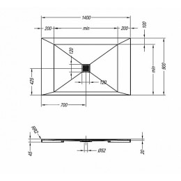 Kolpa San  Поддон для душа Kerrock RE-WALK 100-140x80-90