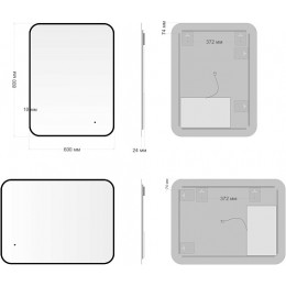 Aquanet Зеркало Контур 60x80 Led TX с подсветкой черное