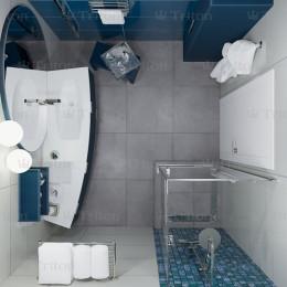 Triton Душевой уголок Терра-Хром 90x90