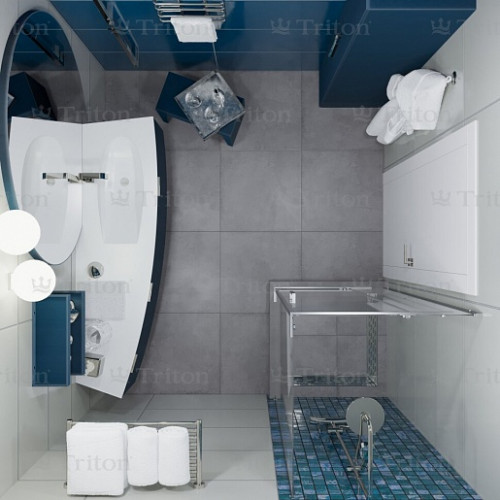 Triton Душевой уголок Терра-Хром 90x90
