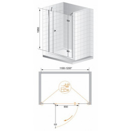Cezares Душевая дверь в нишу VERONA-W-B-13-30+60/30-C-Cr
