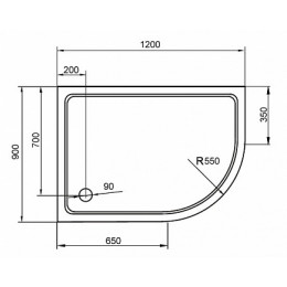 Cezares Душевой поддон TRAY-M-RH-120/90-550-35-W-R