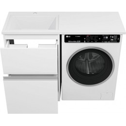 Misty Тумба с раковиной под стиральную машину Ингрид 120 L белая