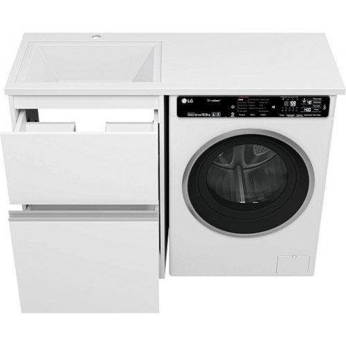 Misty Тумба с раковиной под стиральную машину Ингрид 120 L белая