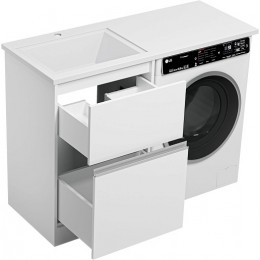 Misty Тумба с раковиной под стиральную машину Ингрид 120 L белая