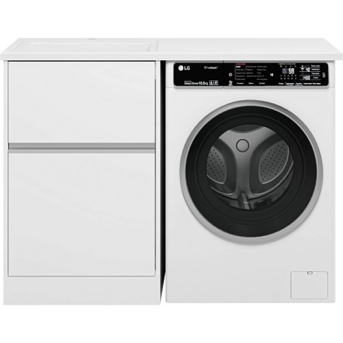 Misty Тумба с раковиной под стиральную машину Ингрид 120 L белая