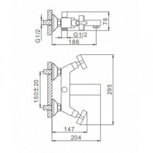 Смеситель для ванны Frap хром F3078