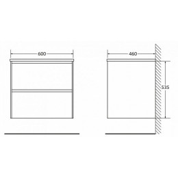 BelBagno Тумба с раковиной PIETRA 600 Stucco Cemento Leggero