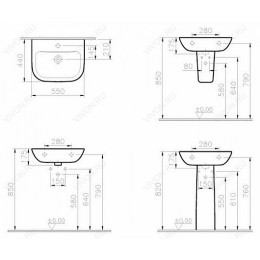 Vitra Раковина S20 5502B003 55 см