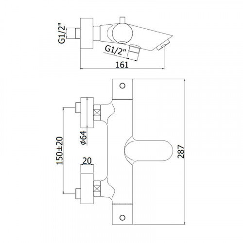 Смеситель с термостатом Paffoni Light LIQ023HG 273243 золото