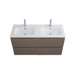 BelBagno Тумба с раковиной Uno 120 с 2 чашами подвесная Бежевый матовый с раковиной CZR-8073-120-2