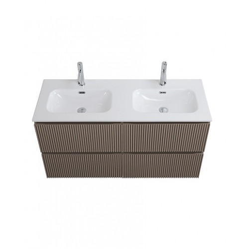 BelBagno Тумба с раковиной Uno 120 с 2 чашами подвесная Бежевый матовый с раковиной CZR-8073-120-2