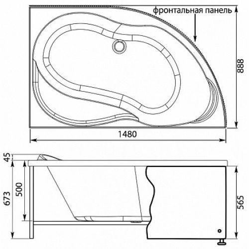 Aquanet Экран для ванны Graciosa R
