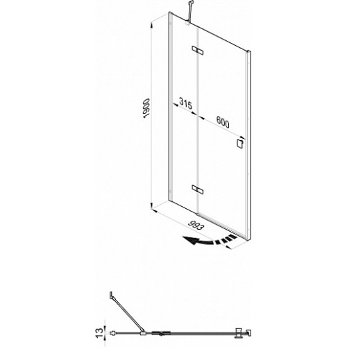 Triton Душевая дверь в нишу Бруно 99x190
