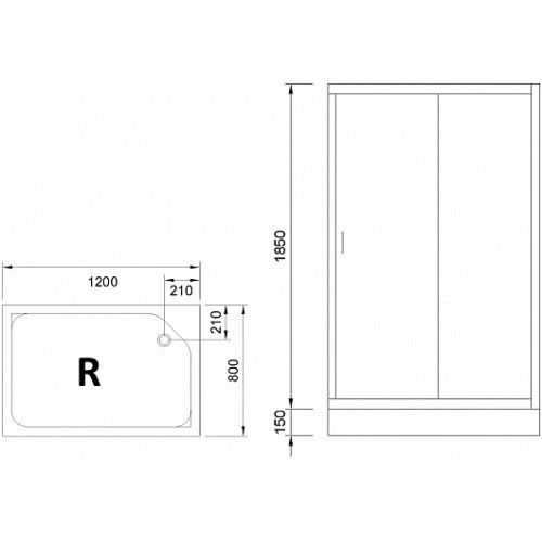 Royal Bath Душевой уголок RB 8120НP-T R