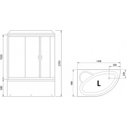 Royal Bath Душевая кабина ALP RB 140ALP-C-BL-L 140x95 L стекло матовое профиль черный матовый