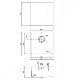 Кухонная мойка Iddis Edifice EDI44B0i77 44 x 44 x 20 см для подстольного монтажа, матовое золото