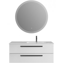 BelBagno Мебель для ванной Eco Cer-N 120 R bianco lucido ручки чёрные