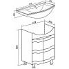 Runo Тумба с раковиной Стиль 65 белая