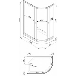 Triton  Душевой уголок Коралл А 120x80 L
