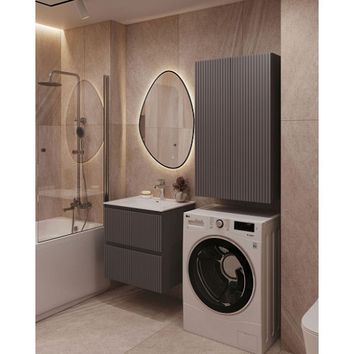 Aquanet Мебель для ванной Джейн 2.0 60 Flat подвесная графит матовый