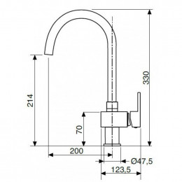 Смеситель для раковины Cezares Unika UNIKA-LSM1-A-NOP-W0 черный матовый