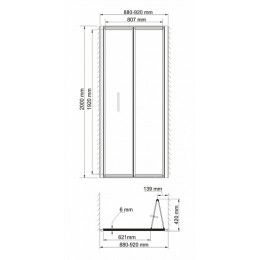 WasserKRAFT Душевая дверь Weser 78F04