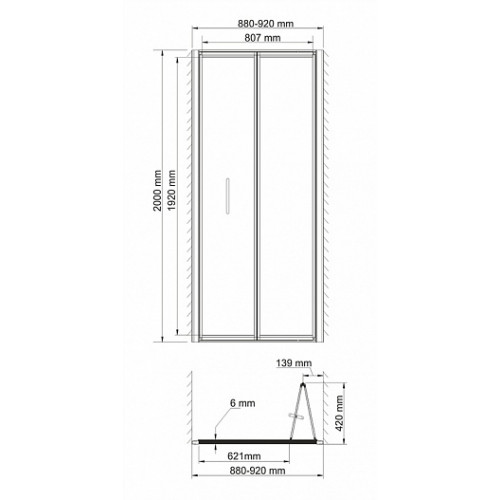WasserKRAFT Душевая дверь Weser 78F04