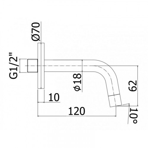 Излив из стены Paffoni Light ZBOC103NO черный матовый